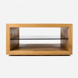 Modern wooden console with resin