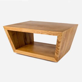 Oak trapezoidal coffee table